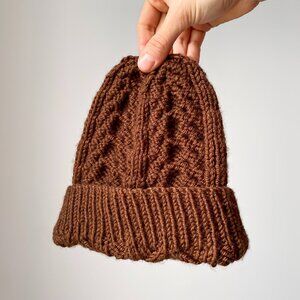 ❄️Warm Brown Chunky Knitted Handmade Beanie Tuque